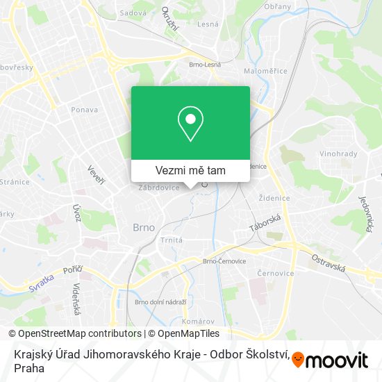 Krajský Úřad Jihomoravského Kraje - Odbor Školství mapa