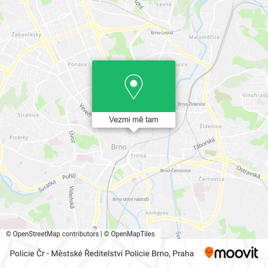 Policie Čr - Městské Ředitelství Policie Brno mapa