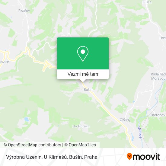 Výrobna Uzenin, U Klimešů, Bušín mapa