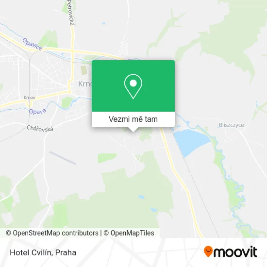 Hotel Cvilín mapa