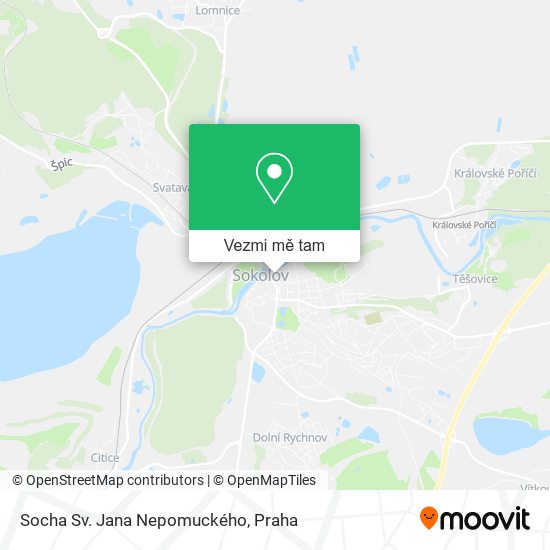 Socha Sv. Jana Nepomuckého mapa