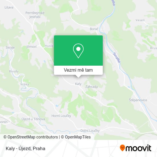 Kaly - Újezd mapa