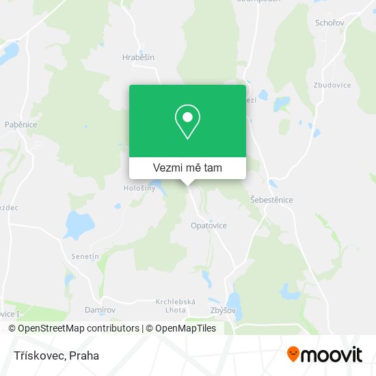 Třískovec mapa