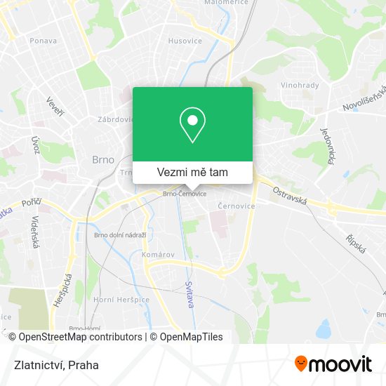 Zlatnictví mapa