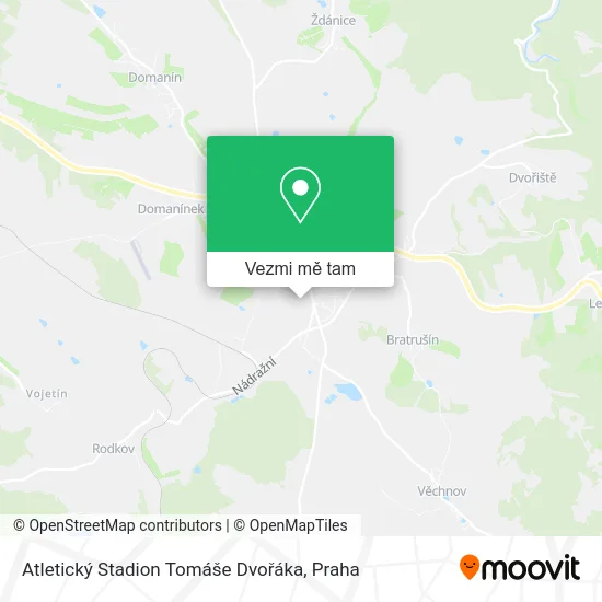Atletický Stadion Tomáše Dvořáka mapa