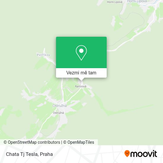 Chata Tj Tesla mapa