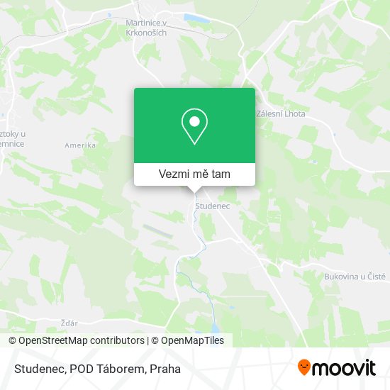 Studenec, POD Táborem mapa