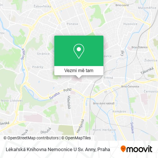 Lékařská Knihovna Nemocnice U Sv. Anny mapa
