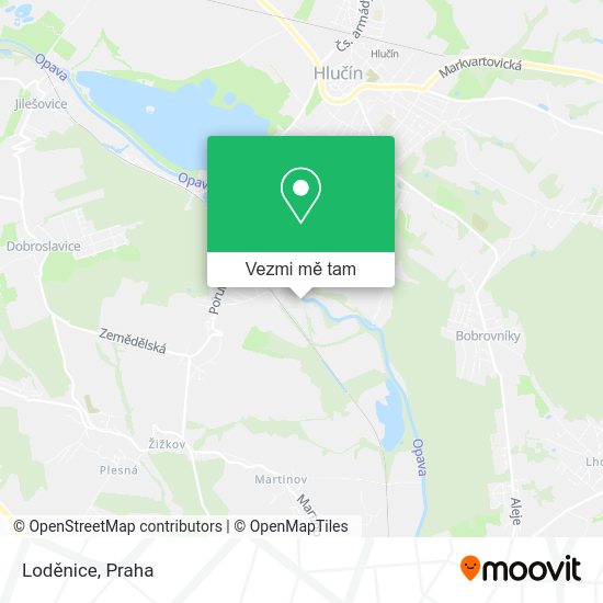 Loděnice mapa