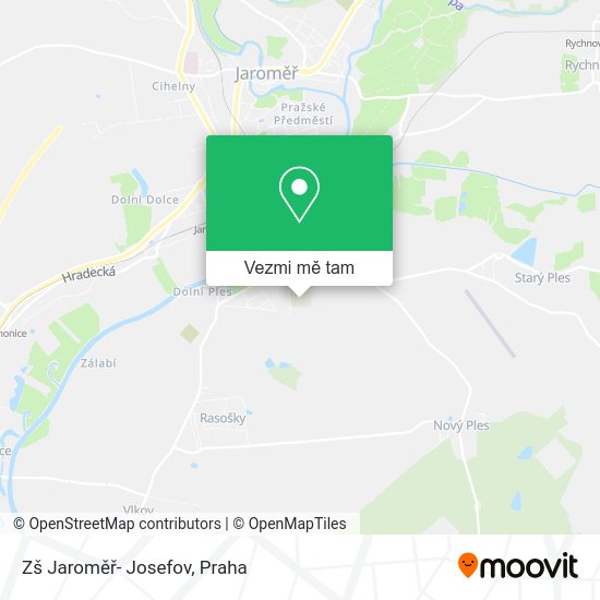 Zš Jaroměř- Josefov mapa