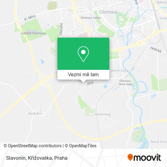 Slavonín, Křižovatka mapa