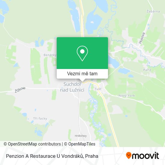 Penzion A Restaurace U Vondráků mapa