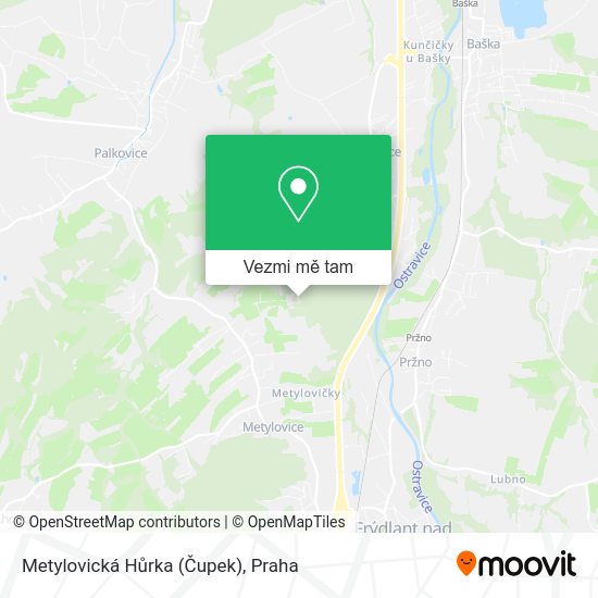 Metylovická Hůrka (Čupek) mapa