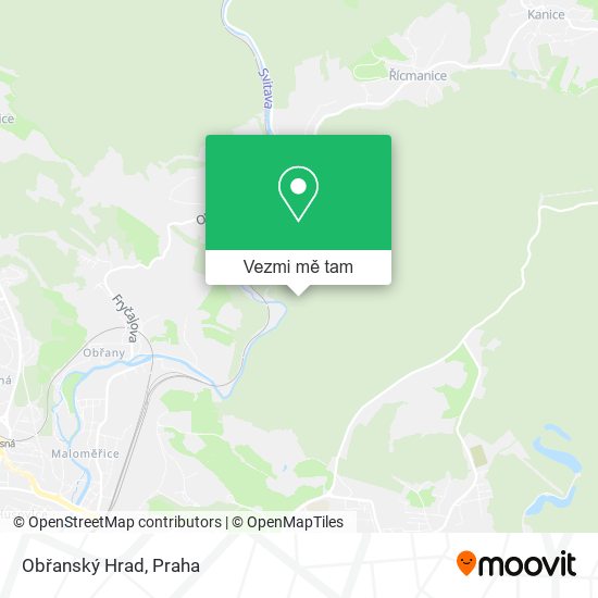 Obřanský Hrad mapa