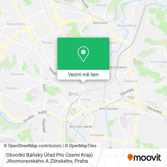 Obvodní Báňský Úřad Pro Území Krajů Jihomoravského A Zlínského mapa