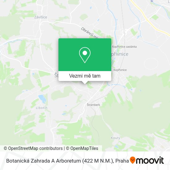 Botanická Zahrada A Arboretum (422 M N.M.) mapa