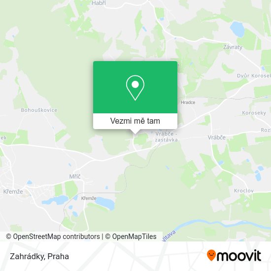 Zahrádky mapa