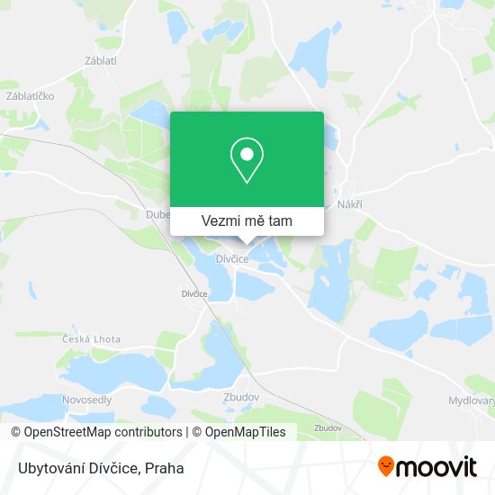 Ubytování Dívčice mapa