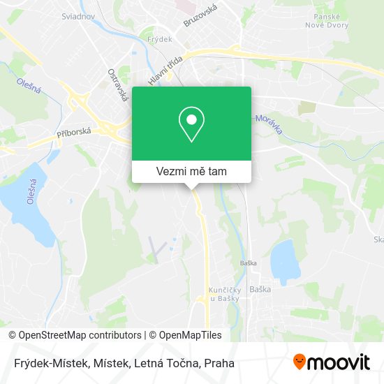 Frýdek-Místek, Místek, Letná Točna mapa