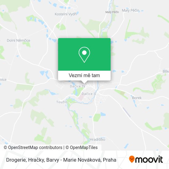 Drogerie, Hračky, Barvy - Marie Nováková mapa
