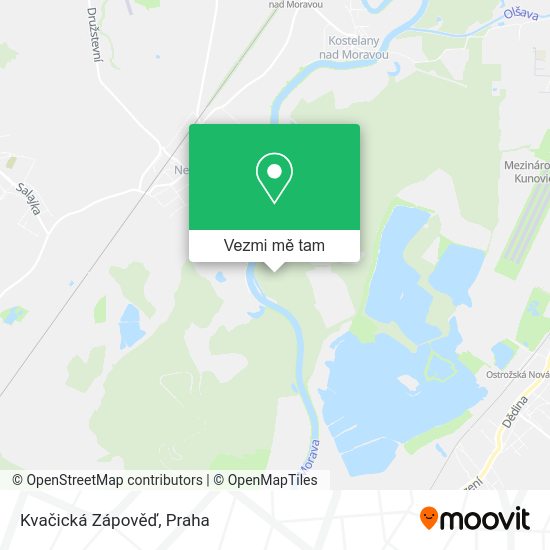 Kvačická Zápověď mapa