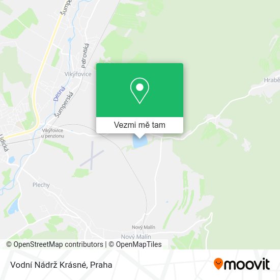 Vodní Nádrž Krásné mapa