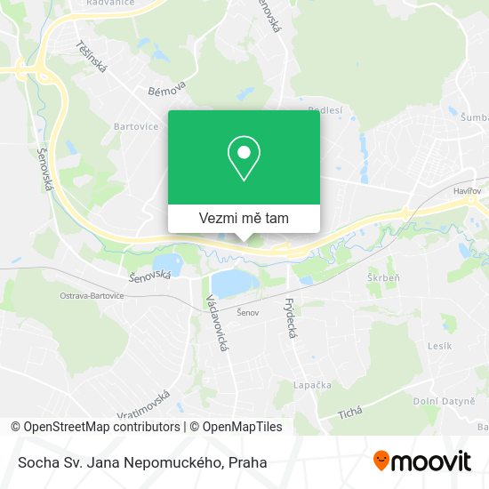 Socha Sv. Jana Nepomuckého mapa
