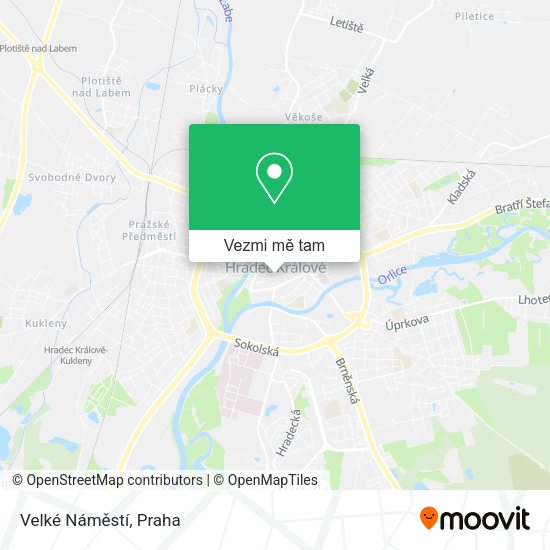Velké Náměstí mapa