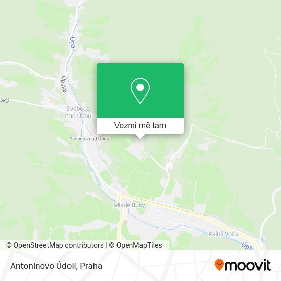 Antonínovo Údolí mapa