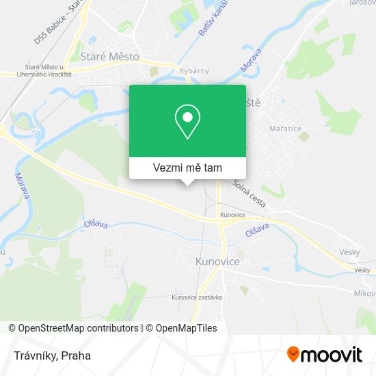 Trávníky mapa