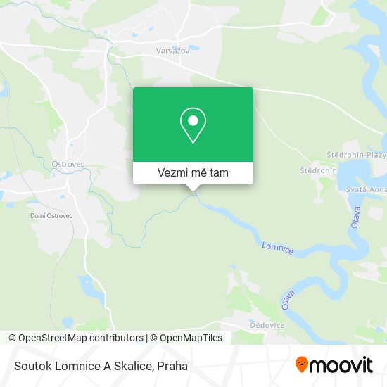 Soutok Lomnice A Skalice mapa