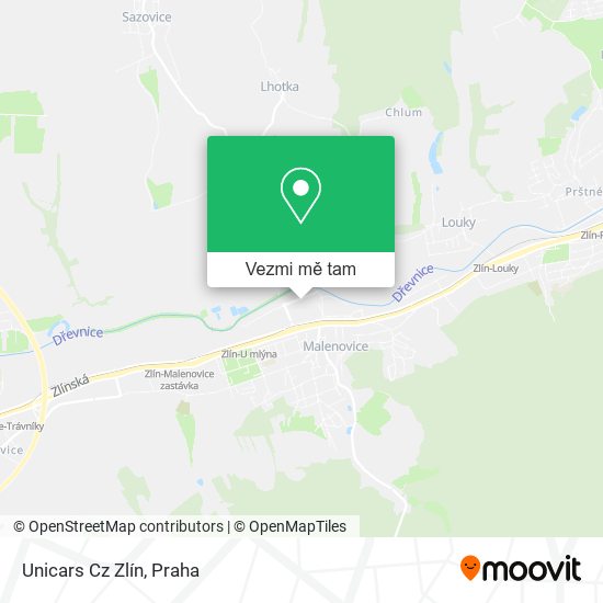 Unicars Cz Zlín mapa