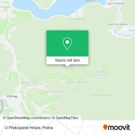 U Překopané Hráze mapa