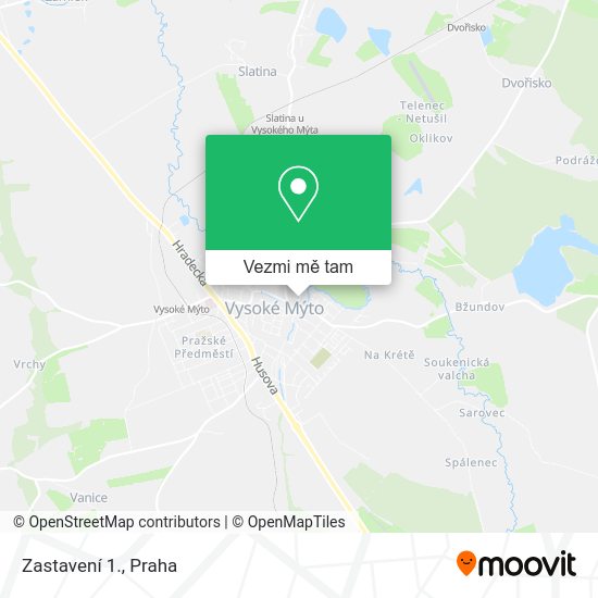 Zastavení 1. mapa