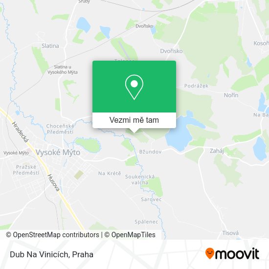 Dub Na Vinicích mapa