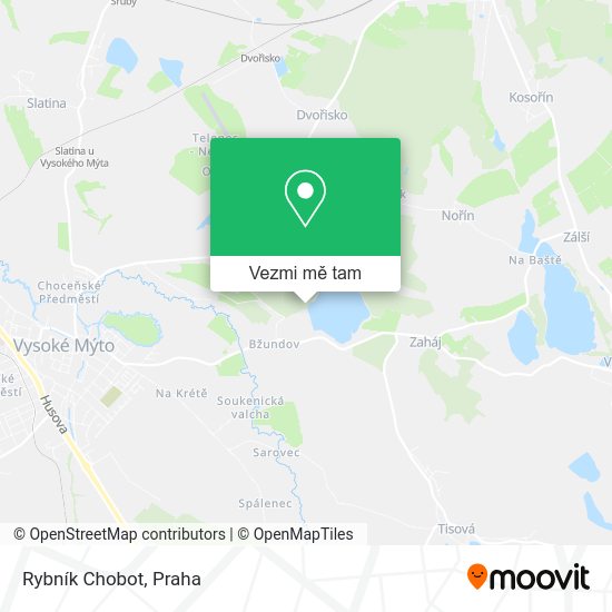 Rybník Chobot mapa