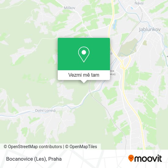 Bocanovice (Les) mapa