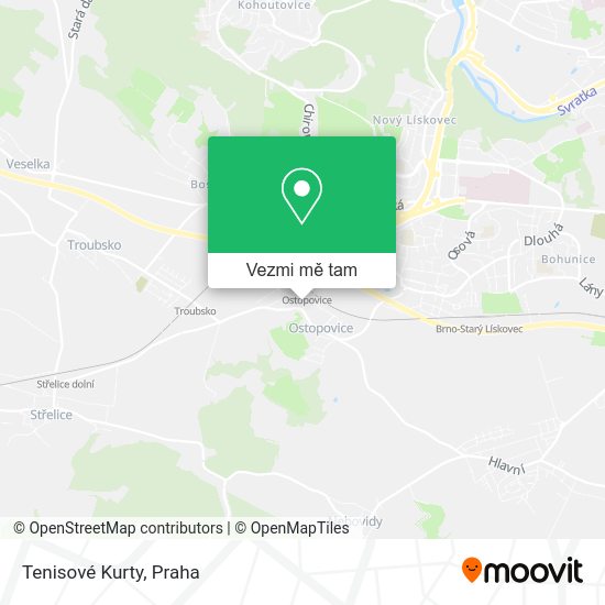 Tenisové Kurty mapa