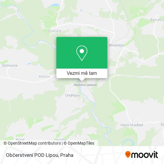 Občerstvení POD Lípou mapa