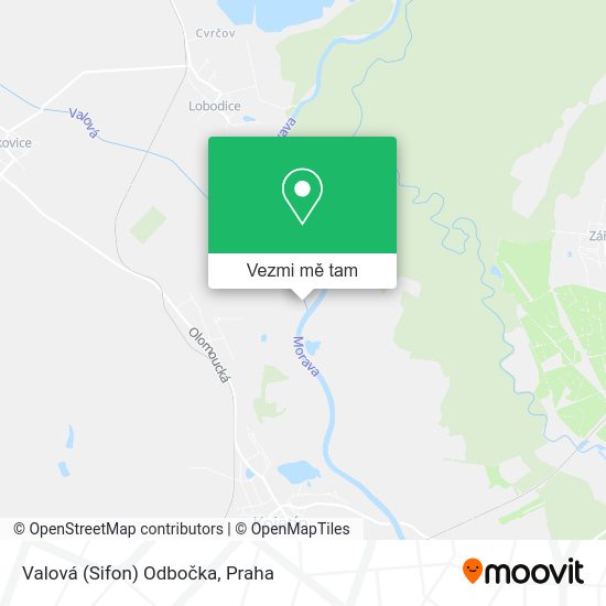 Valová (Sifon) Odbočka mapa