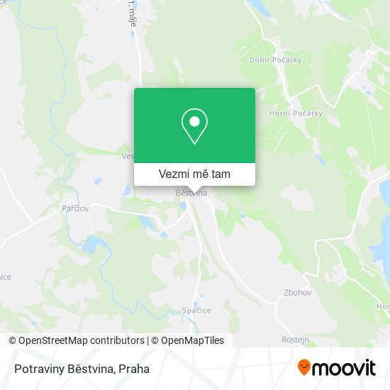Potraviny Běstvina mapa