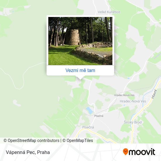 Vápenná Pec mapa