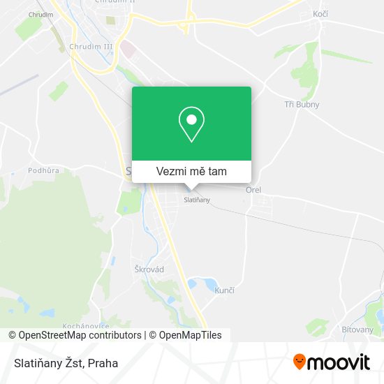Slatiňany Žst mapa