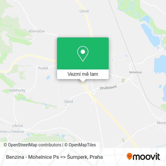 Benzina - Mohelnice Ps => Šumperk mapa