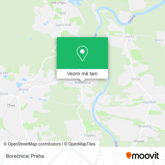 Borečnice mapa
