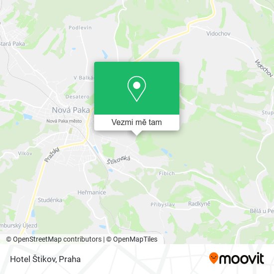 Hotel Štikov mapa