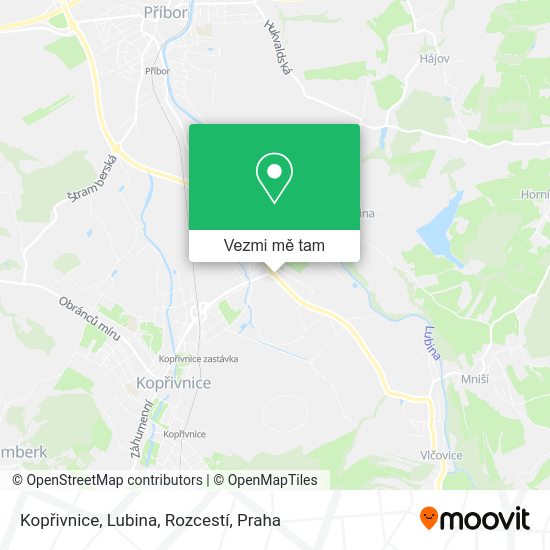 Kopřivnice, Lubina, Rozcestí mapa