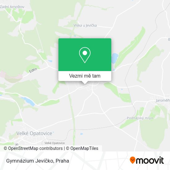Gymnázium Jevíčko mapa