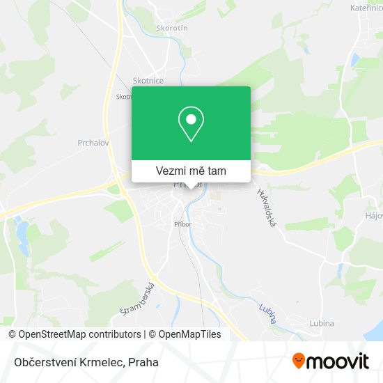Občerstvení Krmelec mapa