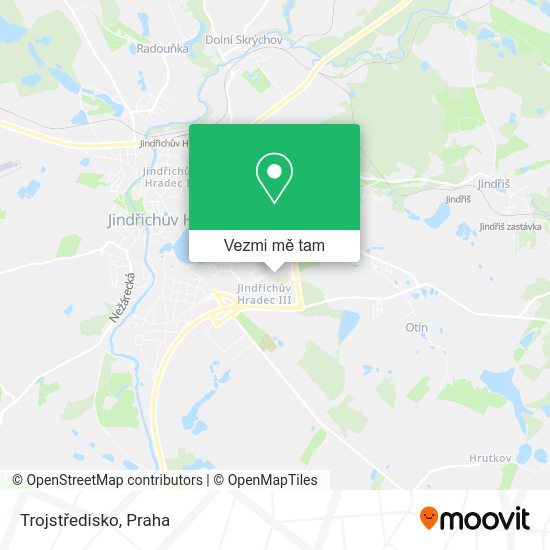 Trojstředisko mapa